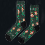 Personalised Funny Face Photo Christmas Elf Family Socks<br><div class="desc">Get into the festive spirit with our Family Custom Elf Face socks for Christmas! Personalise the socks with adorable elf designs,  and add your family’s faces to make it uniquely yours. Celebrate Christmas in style with this fun,  personalised family keepsake!</div>