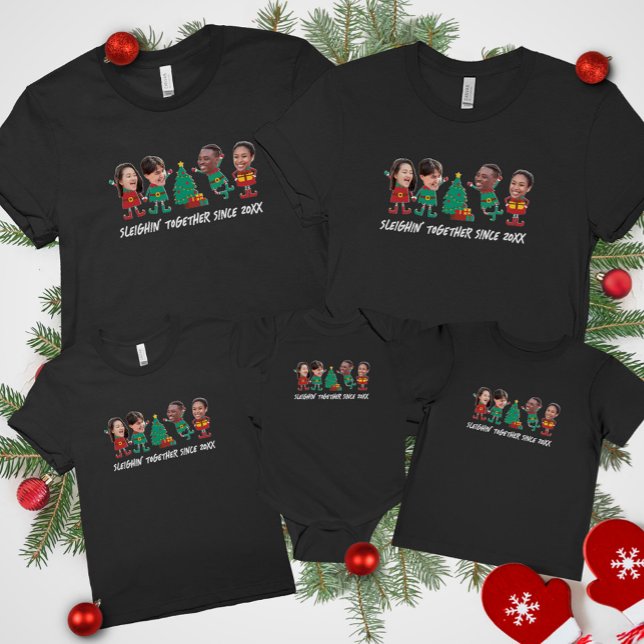 Personalised Funny Face Photo Christmas Elf T-Shirt (Creator Uploaded)
