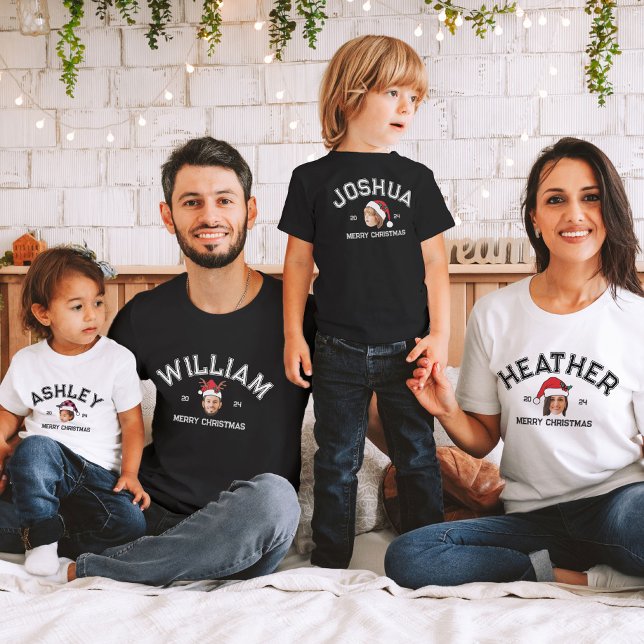 Personalised Funny Face Photo Santa Hat Christmas T-Shirt (Creator Uploaded)