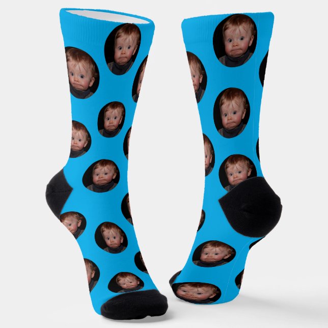 Personalised Funny Face Photo  Socks (Angled)