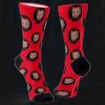 Personalised Funny Face Photo  Socks<br><div class="desc">Our personalised red funny socks. These personalised socks allow you to put your face or a loved one's face on the socks for a truly unique and personal gift. The unisex design makes it perfect for anyone. Whether for yourself or as a gift, these photo socks are sure to put...</div>