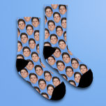 Personalised Funny Face Photo Socks in Baby Blue<br><div class="desc">Make funny light / sky blue socks covered in your face or a friend's with this easy to use template. Simply upload a cutout of the face or object you wish to use with a transparent background, and voila! Make sure to crop the image as tightly to the face/object as...</div>