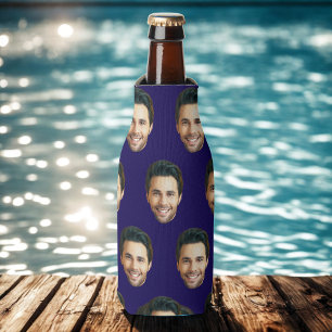 Personalised Funny Face Picture Unique Photo Bottle Cooler