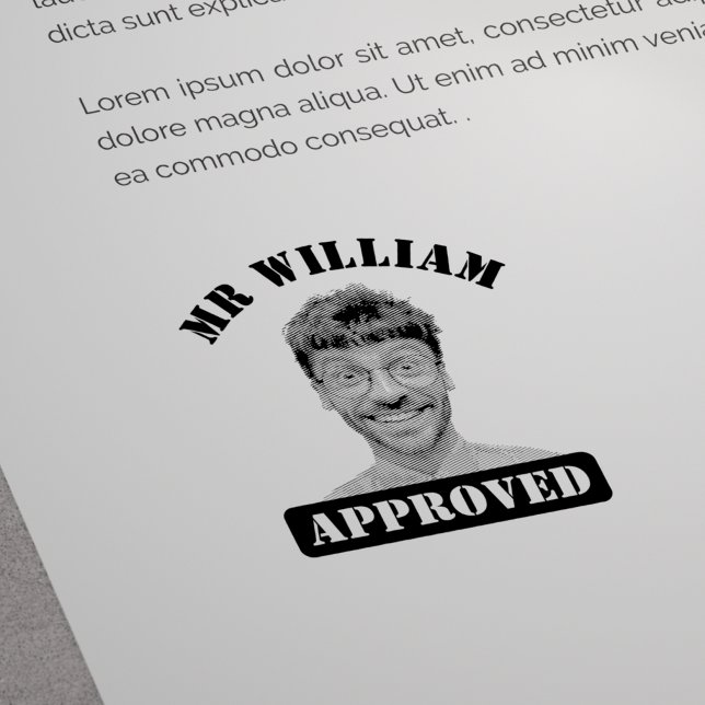 Personalised Funny Face Teacher Approved Rubber Stamp (Creator Uploaded)