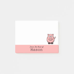 Personalised Funny Fat Pink Pig Post-it Notes