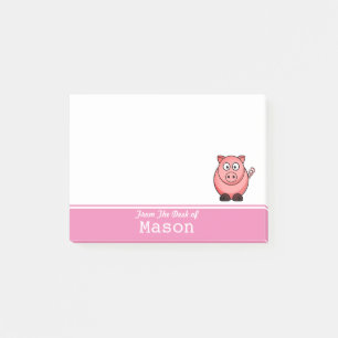Personalised Funny Fat Pink Pig Post-it Notes