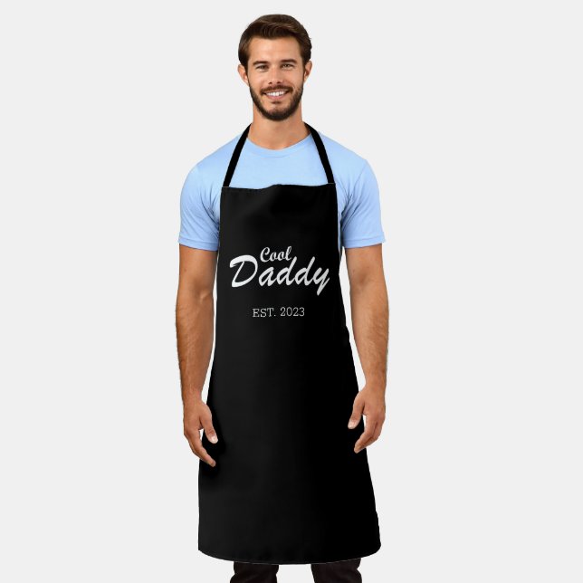 Personalised Funny Fathers Day Gift Cool Dad Apron (Worn)