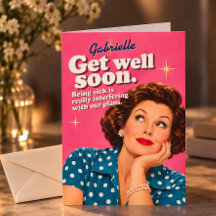 Personalised Funny Get Well Soon | Retro Vintage