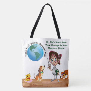 Personalised Funny Gifts for a Veterinarian, Tote Bag