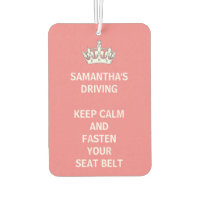 Personalised Funny Girly Keep Calm Pink Driving