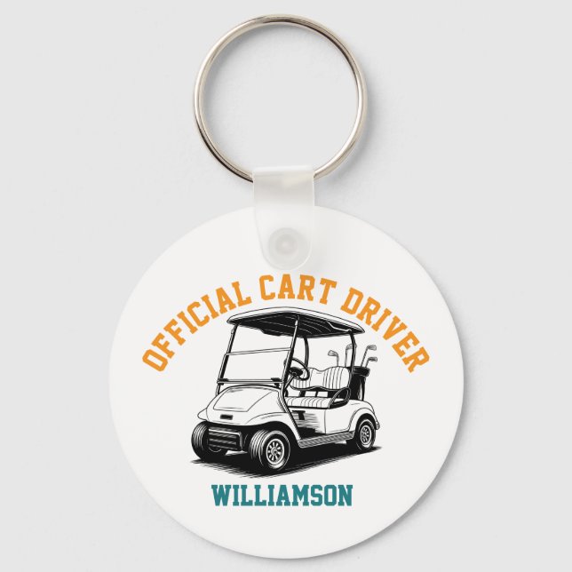 Personalised Funny Golf Cart Key Ring (Front)