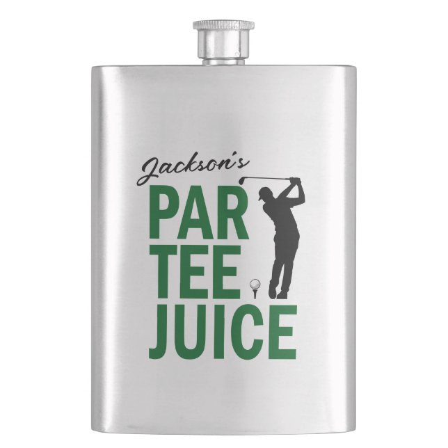 Personalised Funny Golf Par Tee Juice Hip Flask (Front)