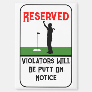 Personalised Funny Golf Parking Sign For Golf Love Magnet