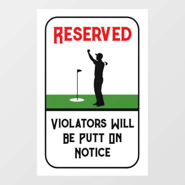 Personalised Funny Golf Sign For Golf Lovers (Sheet)