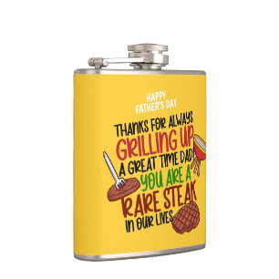 Personalised Funny Grill Chef Daddy Hip Flask