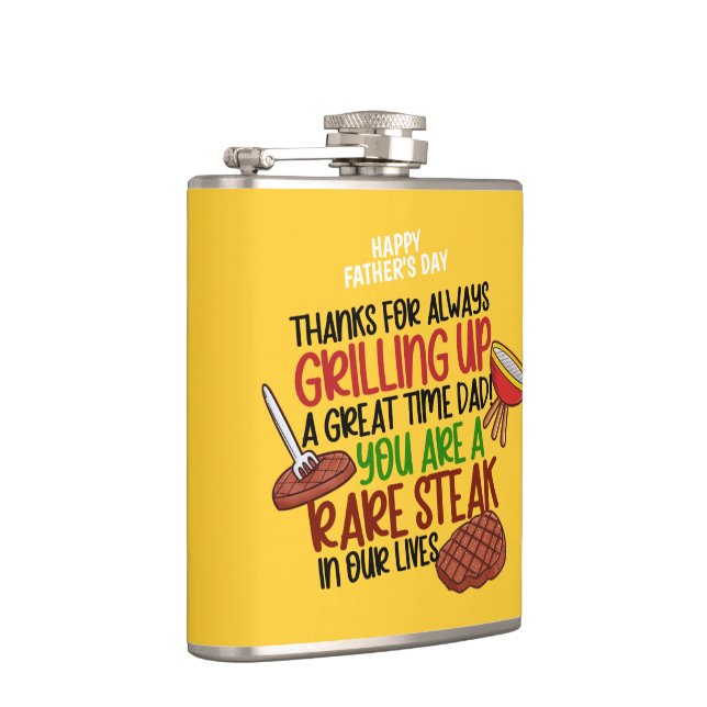 Personalised Funny Grill Chef Daddy Hip Flask (Right)