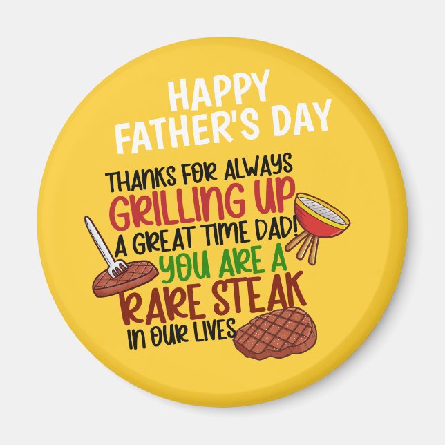 Personalised Funny Grill Chef Daddy Magnet (Front)