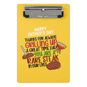 Personalised Funny Grill Chef Daddy Mini Clipboard