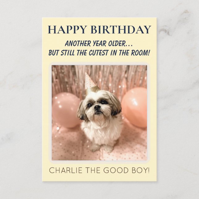 Personalised Funny Happy Birthday With Dog Picture Card (Front)
