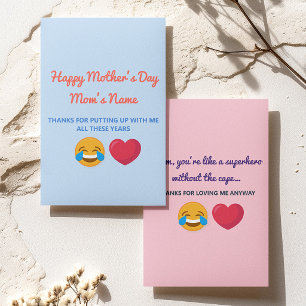 Personalised Funny Happy Mothers Day Greeting Card