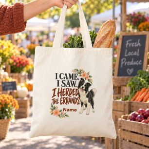 Personalised Funny Herding Dog Errands Tote Bag