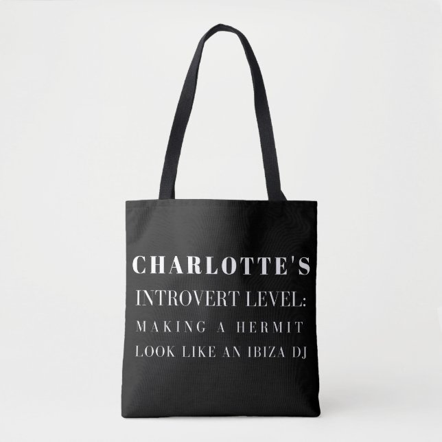Personalised Funny Introvert Quote Custom Name Tot Tote Bag (Front)