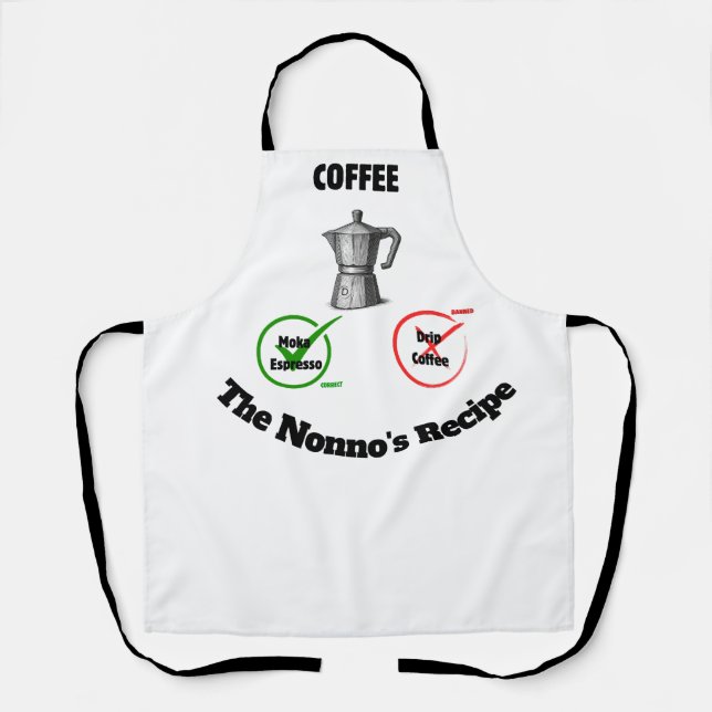 Personalised Funny Italian Coffee Moka Maker Recip Apron (Front)