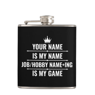 Personalised Funny Job and Hobby Name Hip Flask