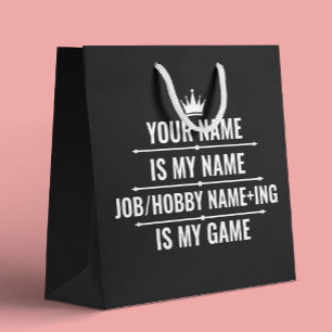 Personalised Funny Job and Hobby Name Large Gift Bag