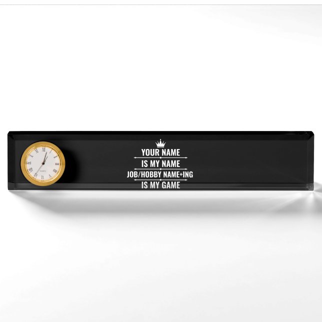 Personalised Funny Job and Hobby Name Nameplate (Front)