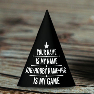 Personalised Funny Job and Hobby Name Party Hat