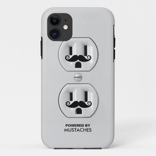 Personalised Funny Moustache Power Outlet Case-Mate iPhone Case (Back)