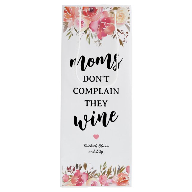 Personalised Funny Mum Wine Gift Bag (Front)