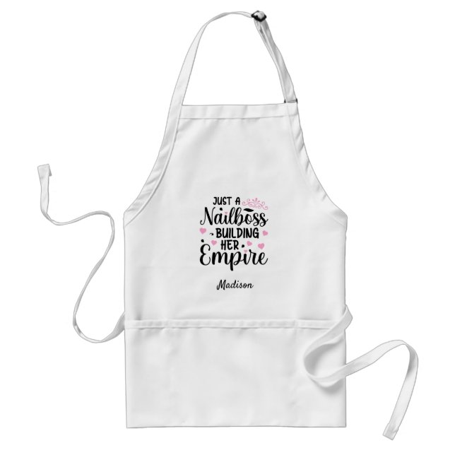 Personalised Funny Nail Boss Nail Salon Apron (Front)