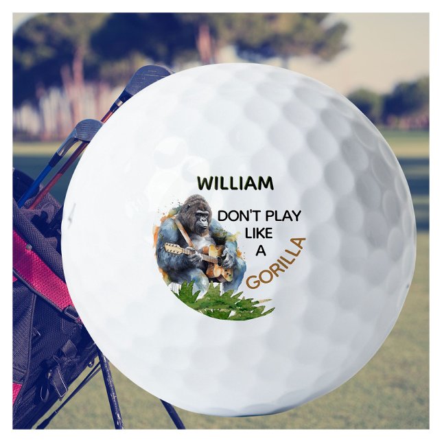 Personalised Funny Novelty Name Gorilla Golf Balls (Creator Uploaded)