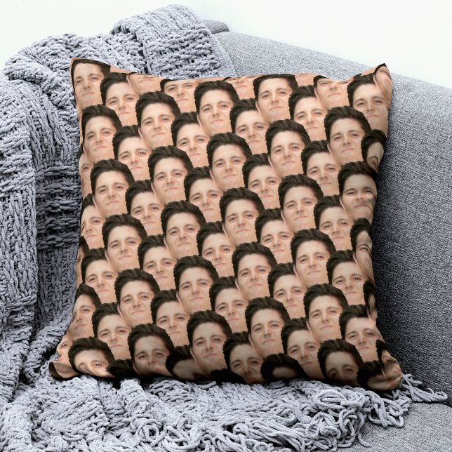 Personalised Funny Overlapping Face Photo Accent Cushion (Creator Uploaded)