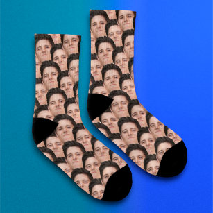 Personalised Funny Overlapping Face Photo Socks