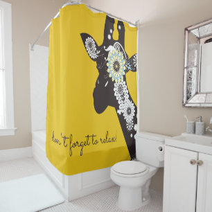 Personalised Funny Paisley Giraffe Boho Relaxing Shower Curtain
