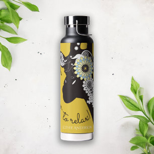 Personalised Funny Paisley Giraffe Boho Relaxing Water Bottle