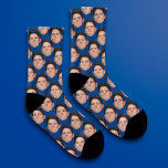 Personalised Funny Photo Face Socks - classic blue<br><div class="desc">Make funny socks covered in your face or a friends with this easy to use template. simply upload a cutout of the face or object you with to use with a transparent background, and voila! make sure to crop the image as tightly to the face/object as you can. if you...</div>