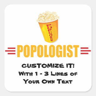 Personalised Funny Popcorn Square Sticker