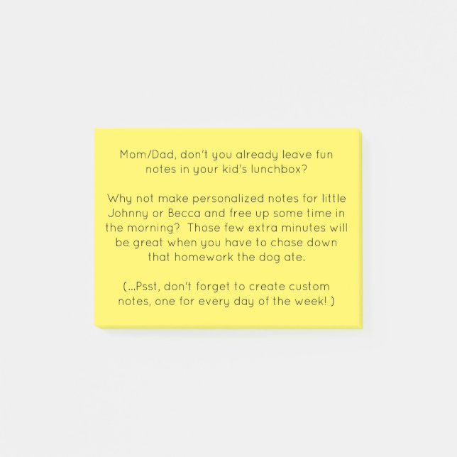 Personalised funny post-it notes (Front)