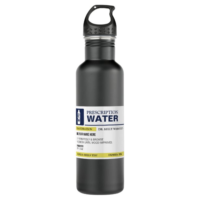 Personalised Funny Prescription Water 710 Ml Water Bottle (Front)