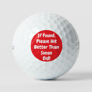 personalised funny red golf balls