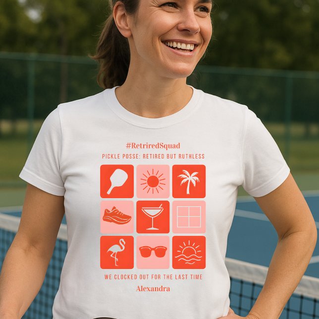 Personalised Funny Retired Squad Pickleball T-Shirt (Creator Uploaded)