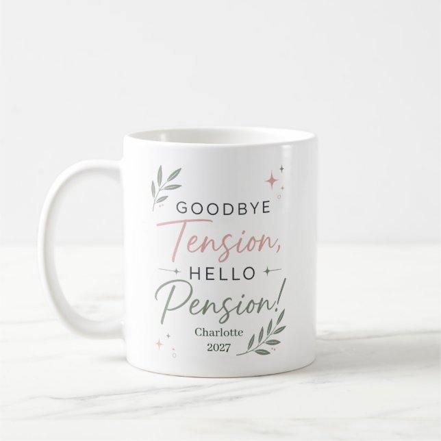 Personalised Funny Retirement Gift for Coworker Coffee Mug (Left)