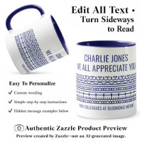 Personalised Funny Retirement Hidden Message Blue
