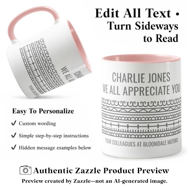 Personalised Funny Retirement Hidden Message Grey  Mug (Creator Uploaded)