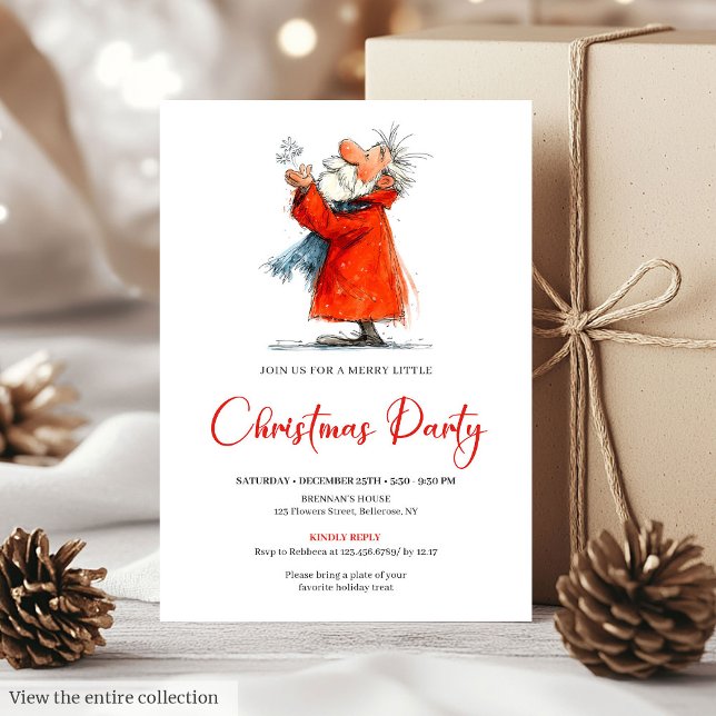 Personalised Funny Santa Festive Holiday Invite (Personalized Funny Santa Festive Holiday Invite)