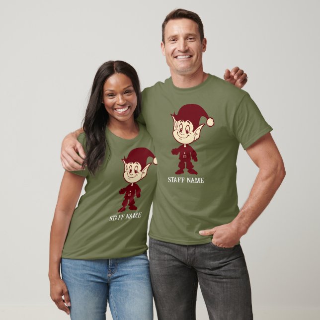 Personalised Funny Santa's Elves Christmas Staff T-Shirt (Unisex)